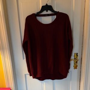 Millau Women's Deep Burgundy Scoop Neck Knit Sweater